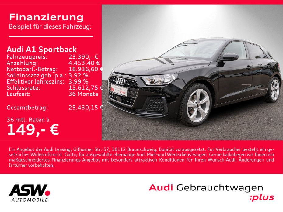 Fahrzeugabbildung Audi A1 Sportback advanced 30TFSI NAVI PDC SHZ GRA VC