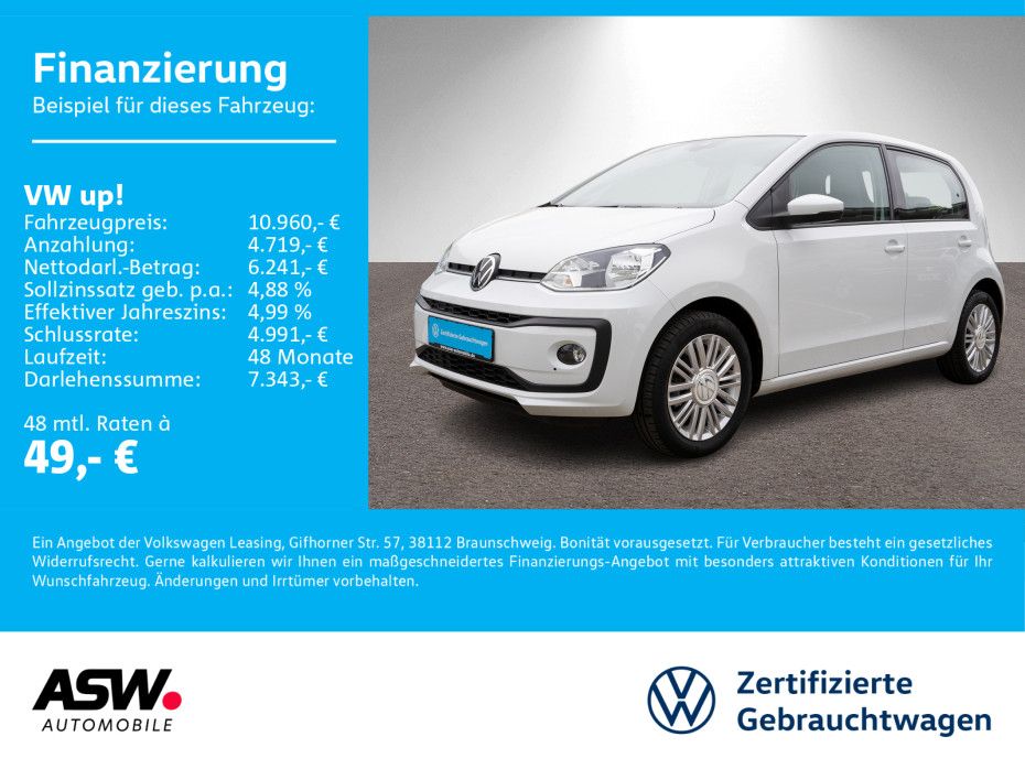 Volkswagen up! move up! 1.0MPI Climatronic SHZ PDC Tempomat