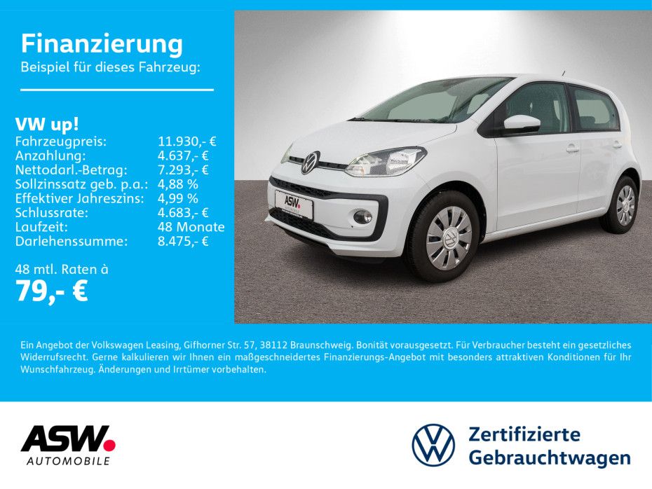 Volkswagen up! move up!1.0TSI 4 Türen Klima SHZ PDC GRA RFK