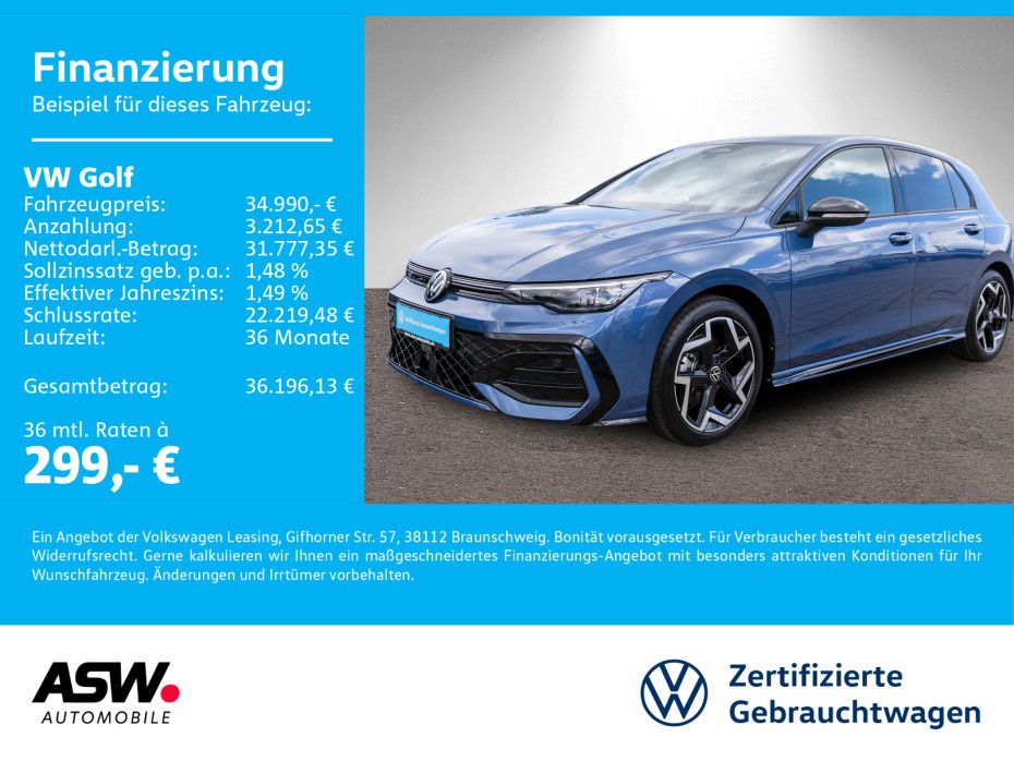 Fahrzeugabbildung Volkswagen Golf R-Line 2.0TDI DSG LED Nav RFK HUD Stdhz AHK