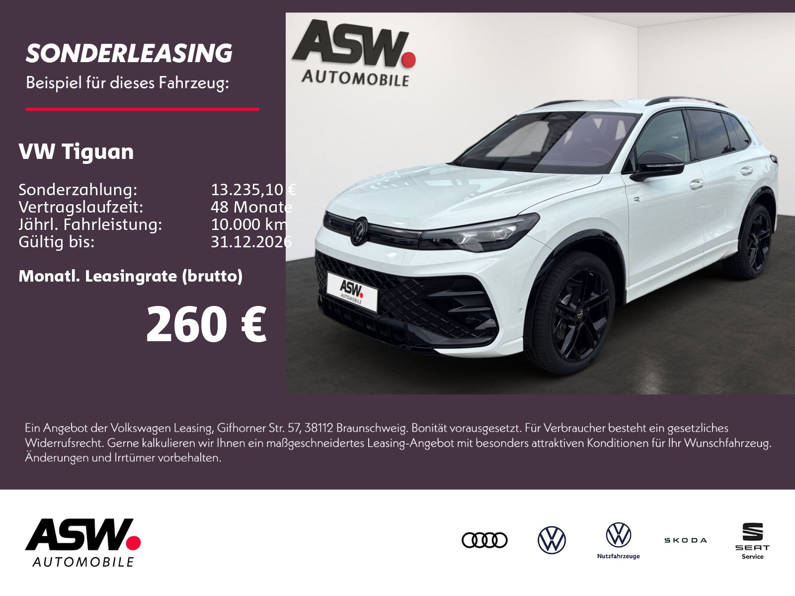 Fahrzeugabbildung Volkswagen Tiguan R-Line 2.0 TDI 4M DSG Head-Up 360°-Kamera