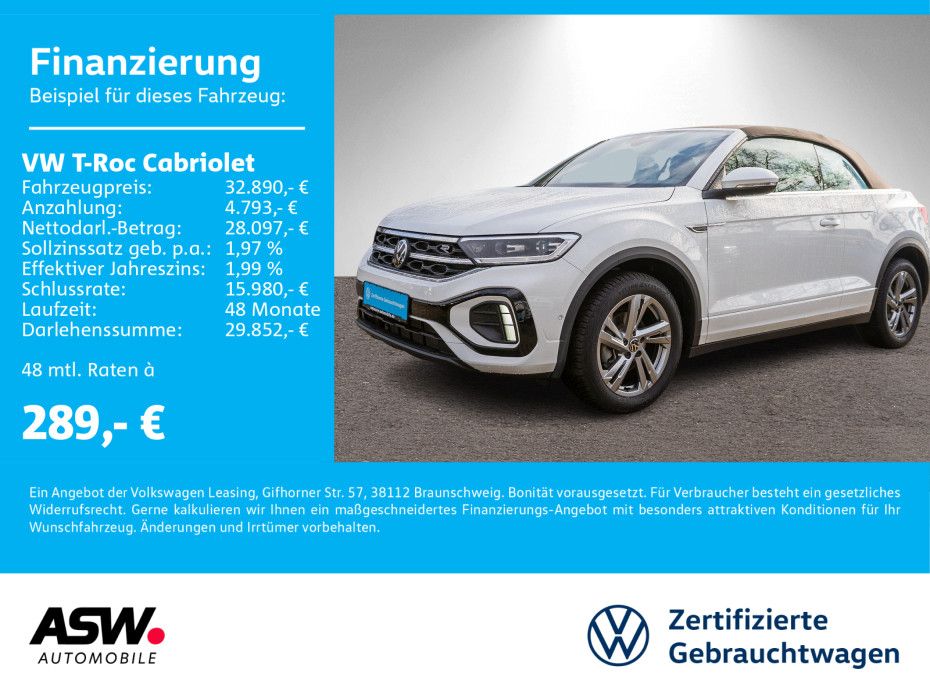 Volkswagen T-Roc Cabriolet R-Line 1.5 TSI DSG Navi LED AHK