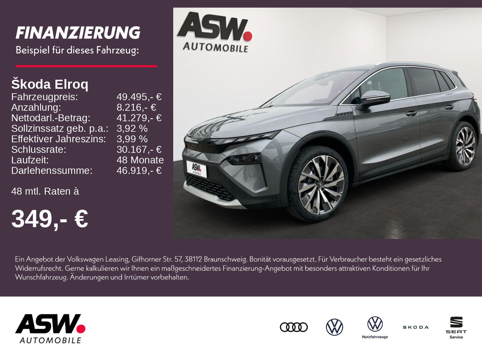 SKODA Elroq Alpha 285PS 21" 360° Kamera ACC PDC AHK