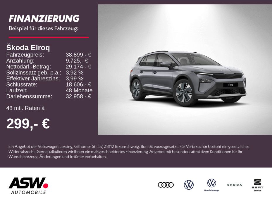 SKODA Elroq 50 Tour 125 kW Kamera PDC SHZ Navi AHK