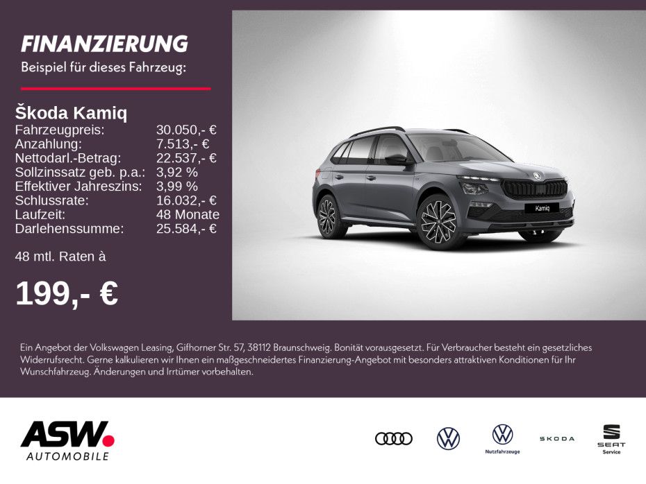 SKODA Kamiq Tour 1,0 TSI 116PS DSG SHZ Kamera PDC ACC