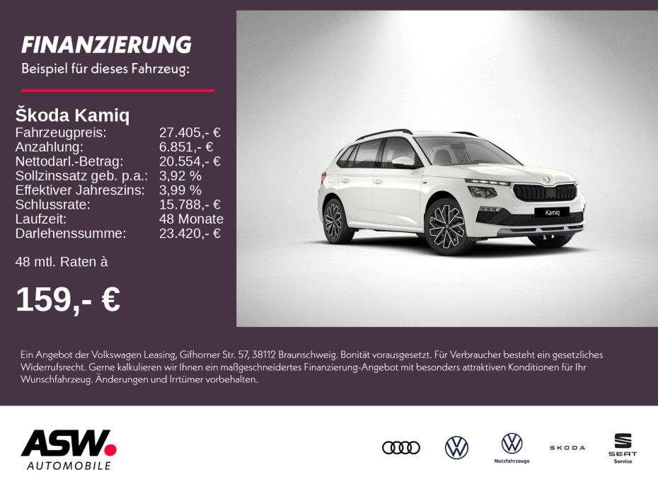 SKODA Kamiq Tour 1,0TSI 116PS Smart Kamera SHZ PDC AHK