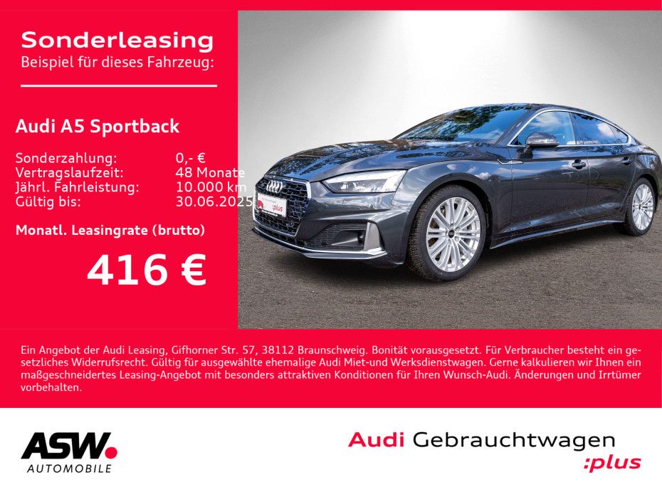 Audi A5 Sportback Sline 40TFSI quattro Navi Matrix AC