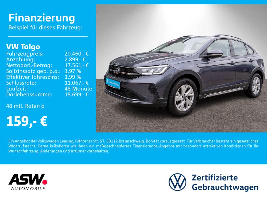 Volkswagen Taigo Life 1,0 TSI Navi LED VC SHZ PDC v/h