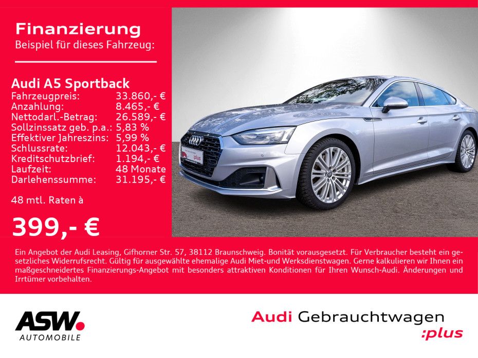 Audi A5 Sportback advanced 45TDI quattro Navi LED AHK