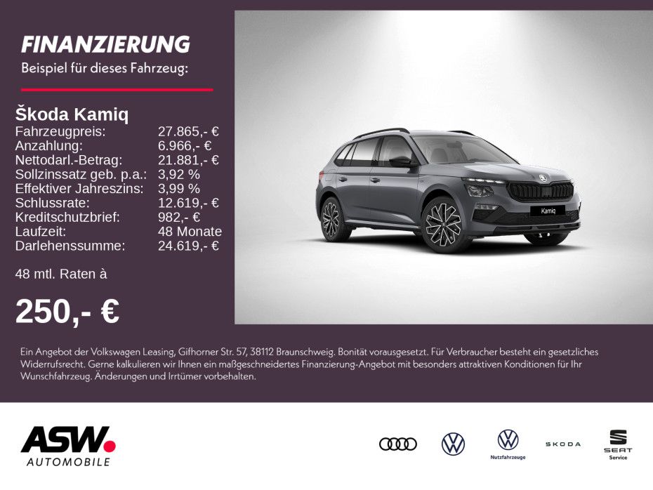 SKODA Kamiq Tour 1,0 TSI 116PS Schaltgetriebe SHZ PDC
