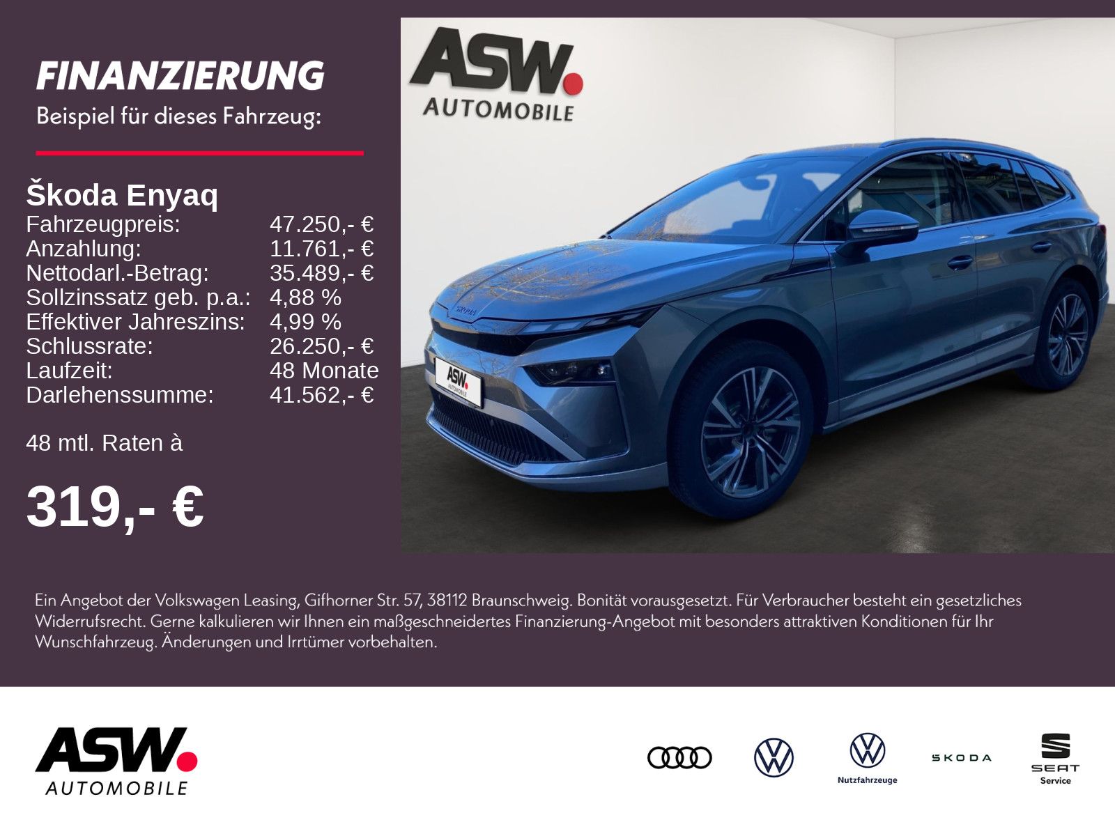 SKODA Enyaq 60 Elektromotor 204PS ACC Kamera SHZ AHK