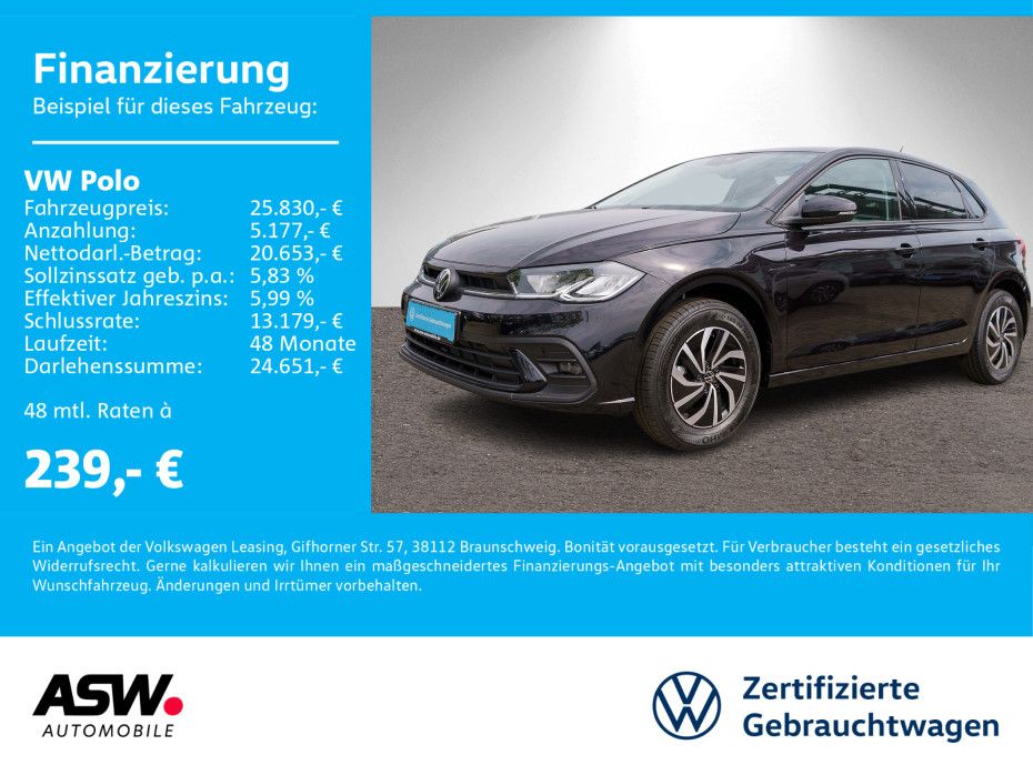 Volkswagen Polo Life 1.0 TSI DSG LED RFK VC SHZ PDC v/h Alu