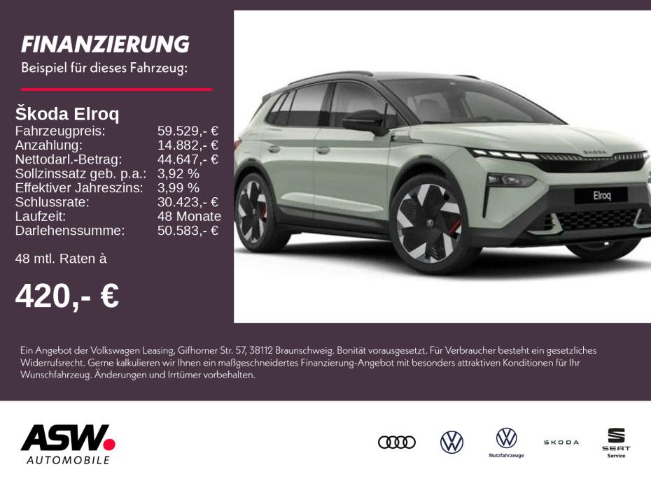 SKODA Elroq First Edition 82kWh 285PS ACC 360° SHZ AHK