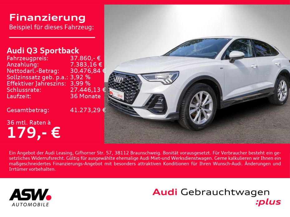 Fahrzeugabbildung Audi Q3 Sportback S line 35TDI NAVI LED AHK RFK ACC