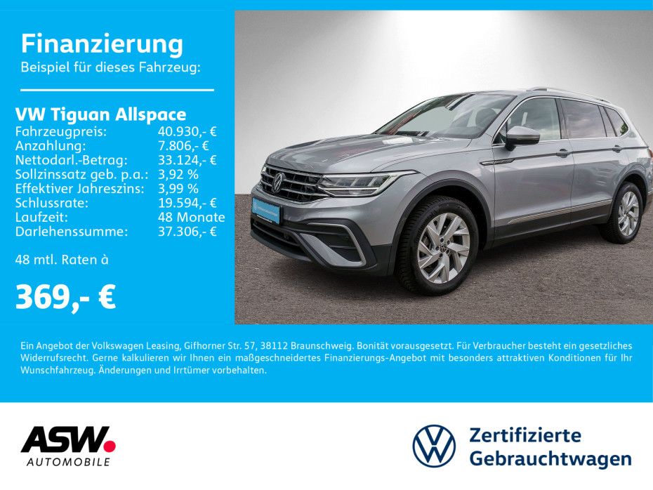 Volkswagen Tiguan Allspace Life 2,0TDI DSG NAVI AHK 7Sitzer