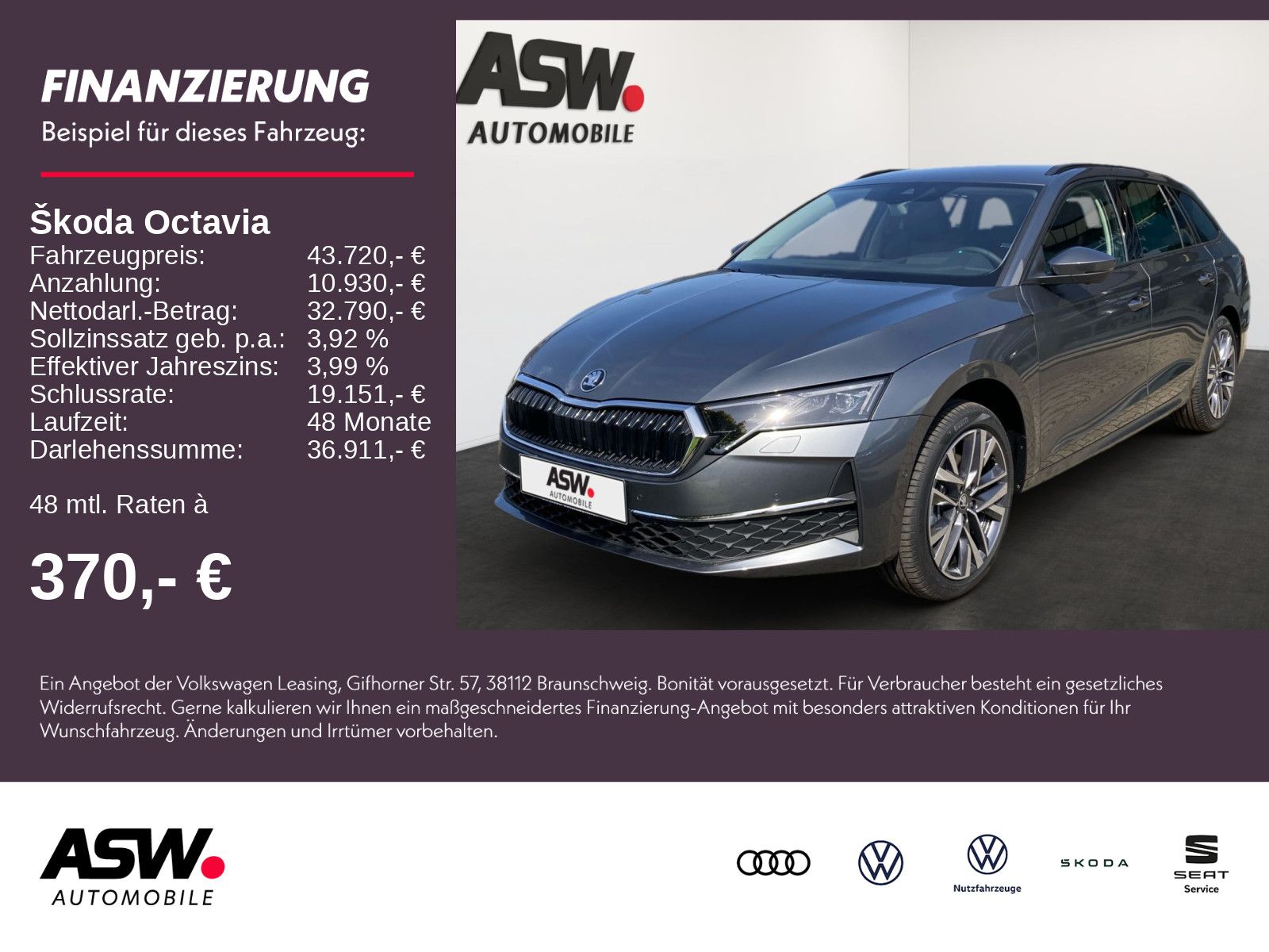 SKODA Octavia Combi Selection 2,0TSI 204PS DSG 4x4 AHK