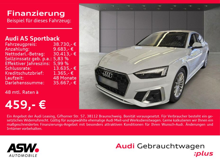 Audi A5 Sportback Sline 40TDI Navi Matrix AHK RFK ACC