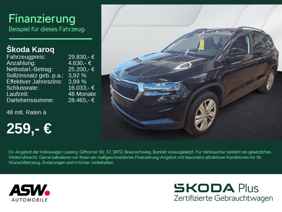 SKODA Karoq Selection 1,5 TSI DSG LED NAVI RFK ACC VC