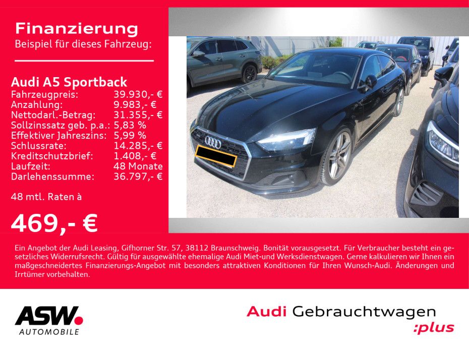 Audi A5 Sportback 40TFSI quattro Navi Matrix RFK VC