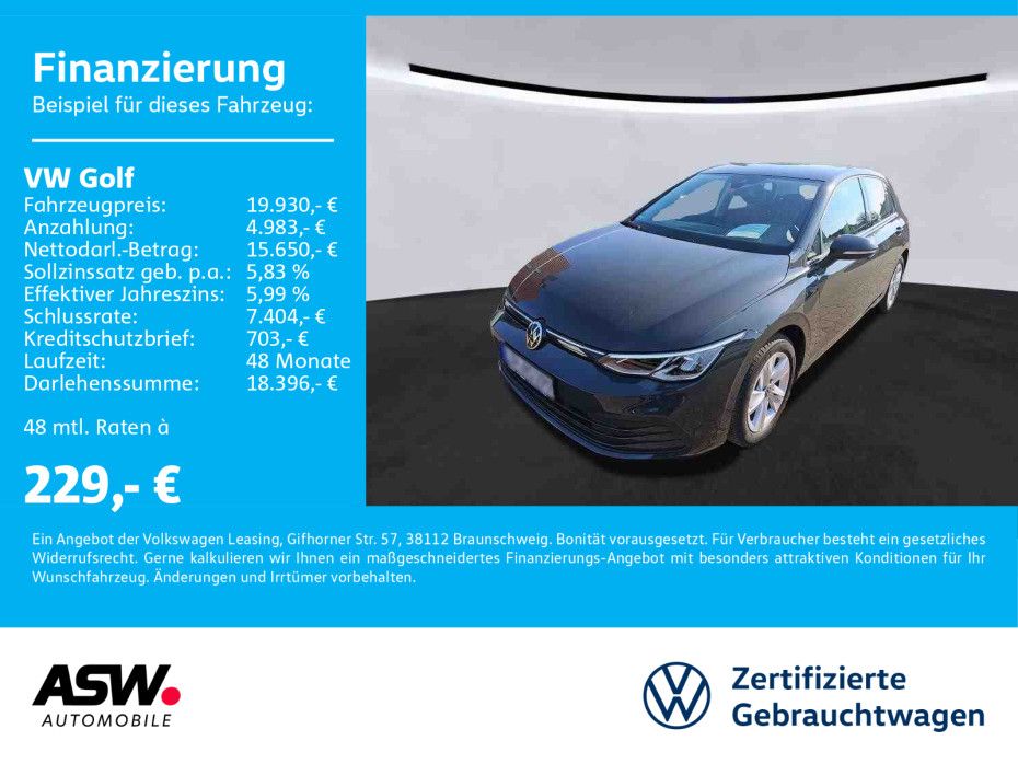 Volkswagen Golf Life 2,0 TDI LED NAVI ACC PDC SHZ VC
