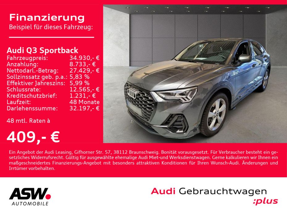 Audi Q3 Sportback S line 45TFSI e Navi Matrix ACC VC
