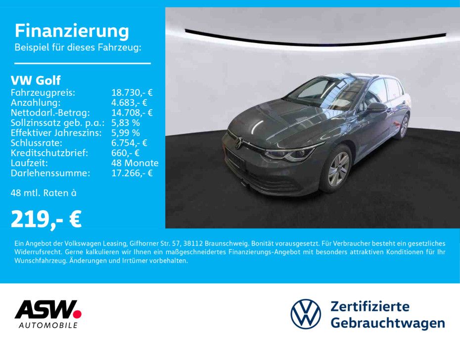 Volkswagen Golf Life 1.5 TSI Navi LED ACC VC SHZ PDC v/h