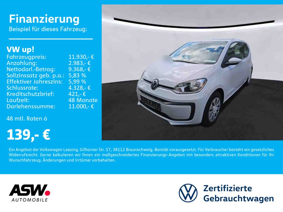 Volkswagen up! move up! 1.0MPI Klima "Composition Phone" BT