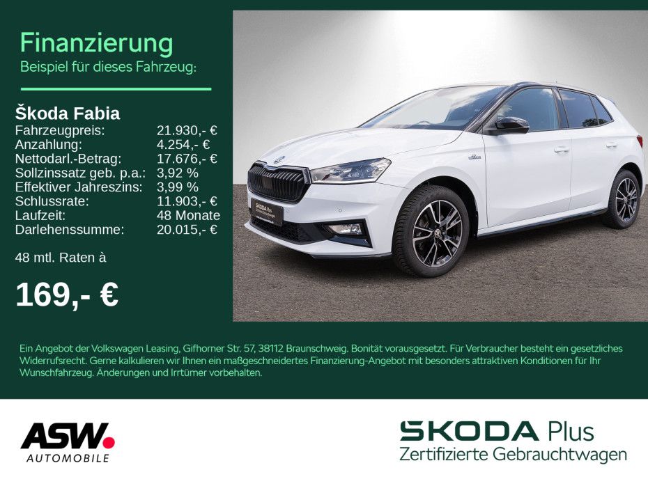 SKODA Fabia Monte Carlo 1,0 TSI LED NAVI RFK VC ACC
