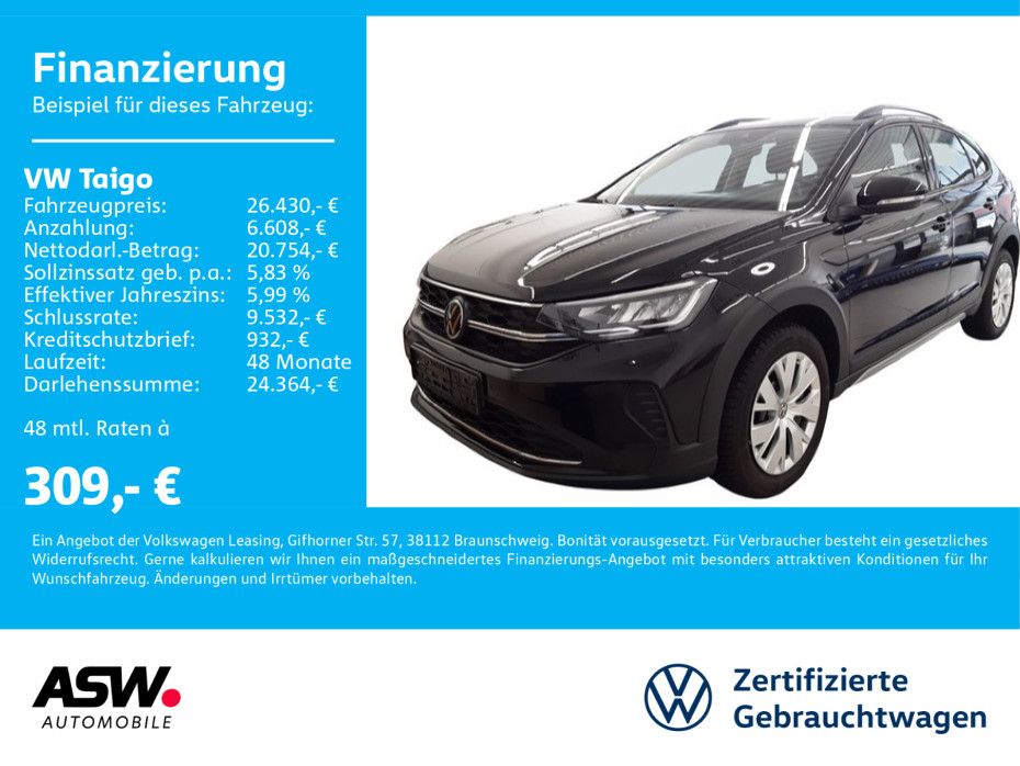 Volkswagen Taigo Life 1,5 TSI DSG Navi LED VC SHZ PDC v/ h
