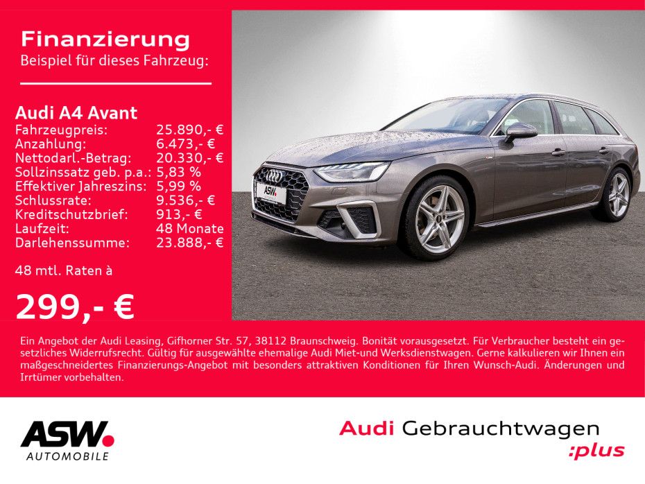 Audi A4 Avant S line 35 TFSI LED Navi PDC v/h SHZ VC