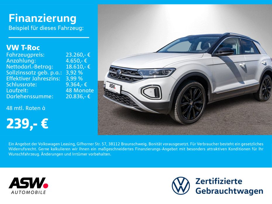 Volkswagen T-Roc Style 1.5 TSI DSG LED Navi RFK ACC SHZ AHK