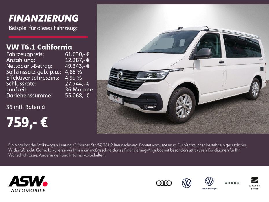 Volkswagen T6.1 California Coast 2.0 TDI LED NAVI RFK AHK