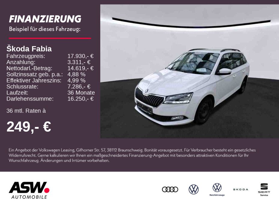 SKODA Fabia Combi Clever Best of 1.0 TSI LED Navi PDC