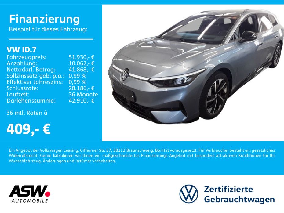 Volkswagen ID.7 Tourer Pro LED Navi 360° Wärmepumpe ACC AHK