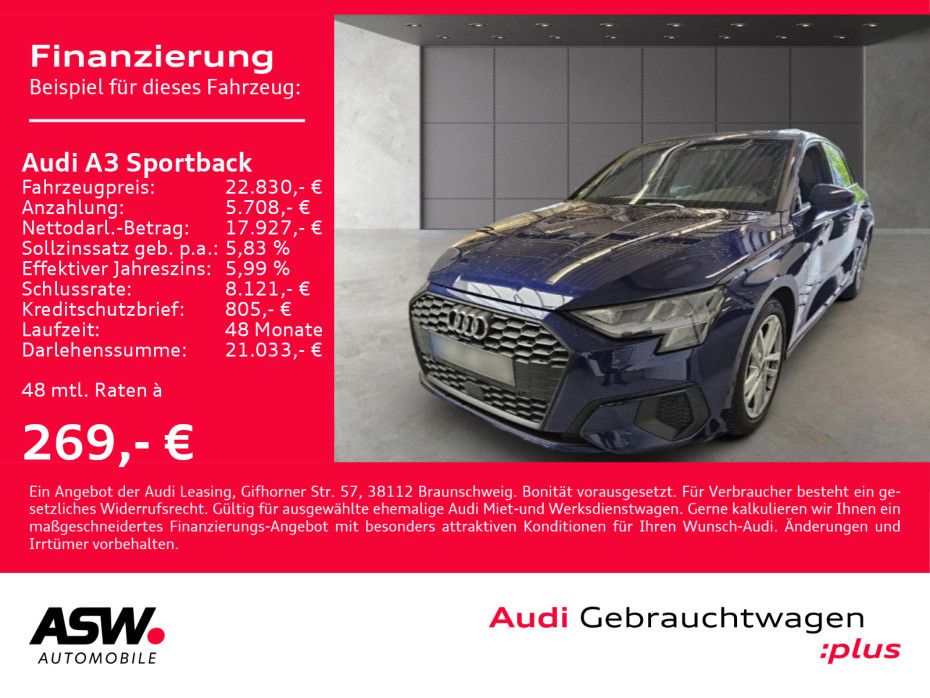 Audi A3 Sportback 30TDI 6-Gang Navi PDC GRA SHZ