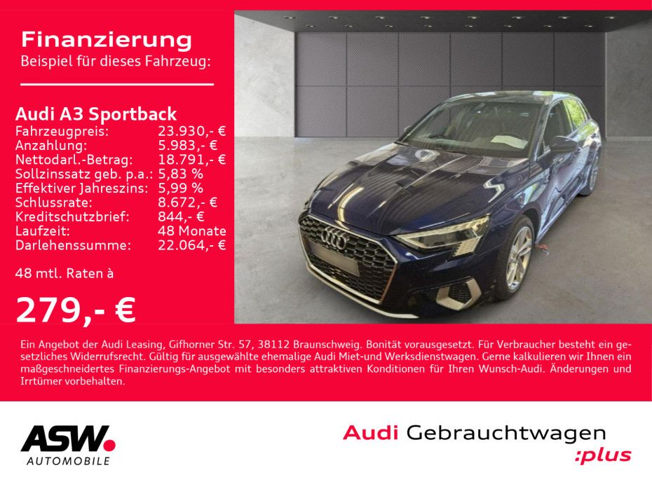 Audi A3 Sportback advanced 30 g-tron Stronic Pano AHK