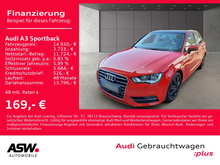 Audi A3 Sportback Ambition 1.4 TFSI Navi RFK AHK Pano