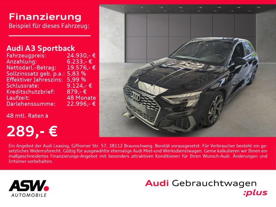 Audi A3 Sportback S line 30TDI Stronic LED NAVI VC