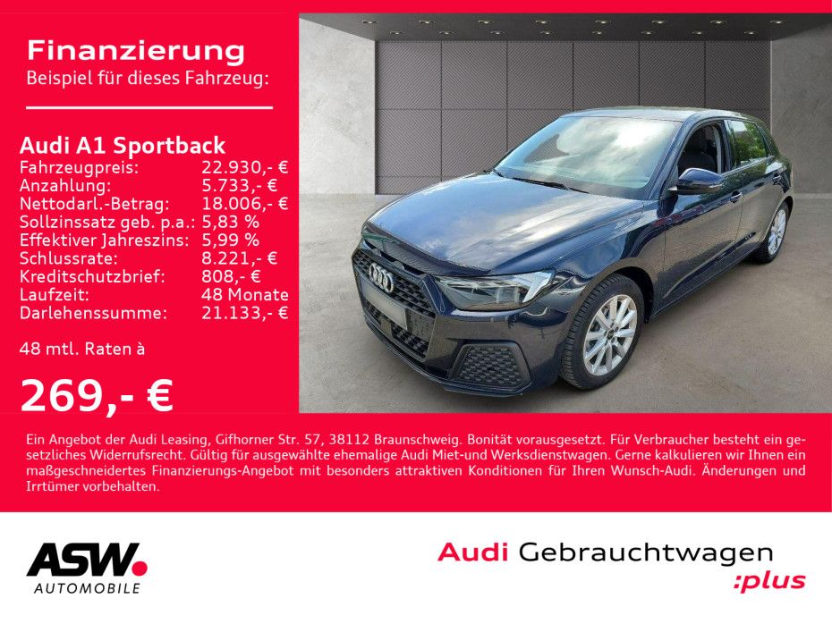 Audi A1 Sportback 30 TFSI Stronic LED Navi RFK SHZ VC