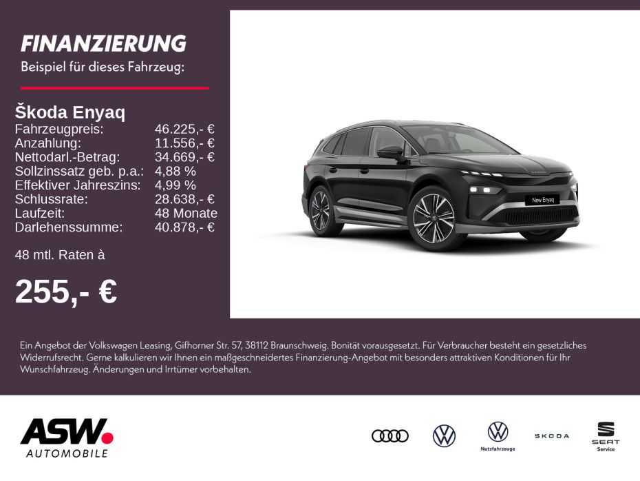 SKODA Enyaq 60 204PS 20" ACC Kamera SHZ Matrix-LED AHK