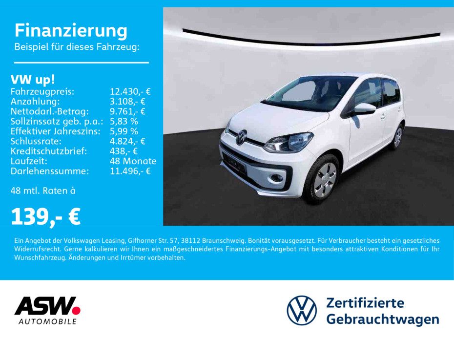 Volkswagen up! move up! 1.0 MPI Klima SHZ RFK GRA PDC