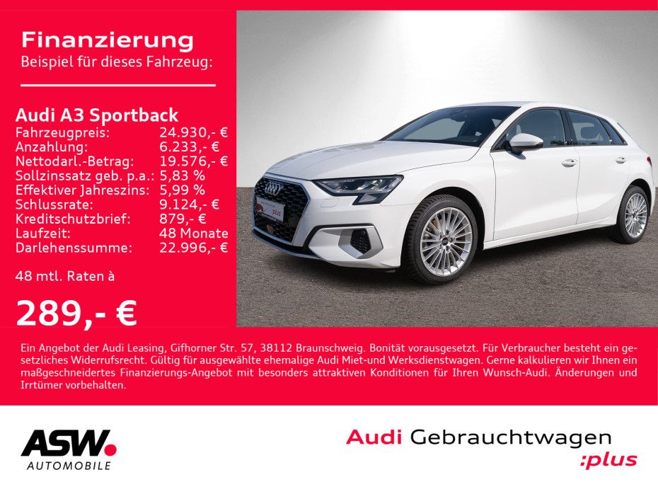 Audi A3 Sportback advanced 30TFSI Navi LED GRA PDC VC