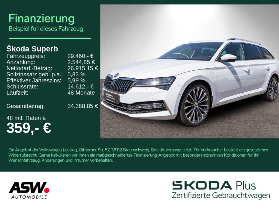 SKODA Superb Combi L&K 2.0TDI 4x4 DSG PANO LEDER DCC