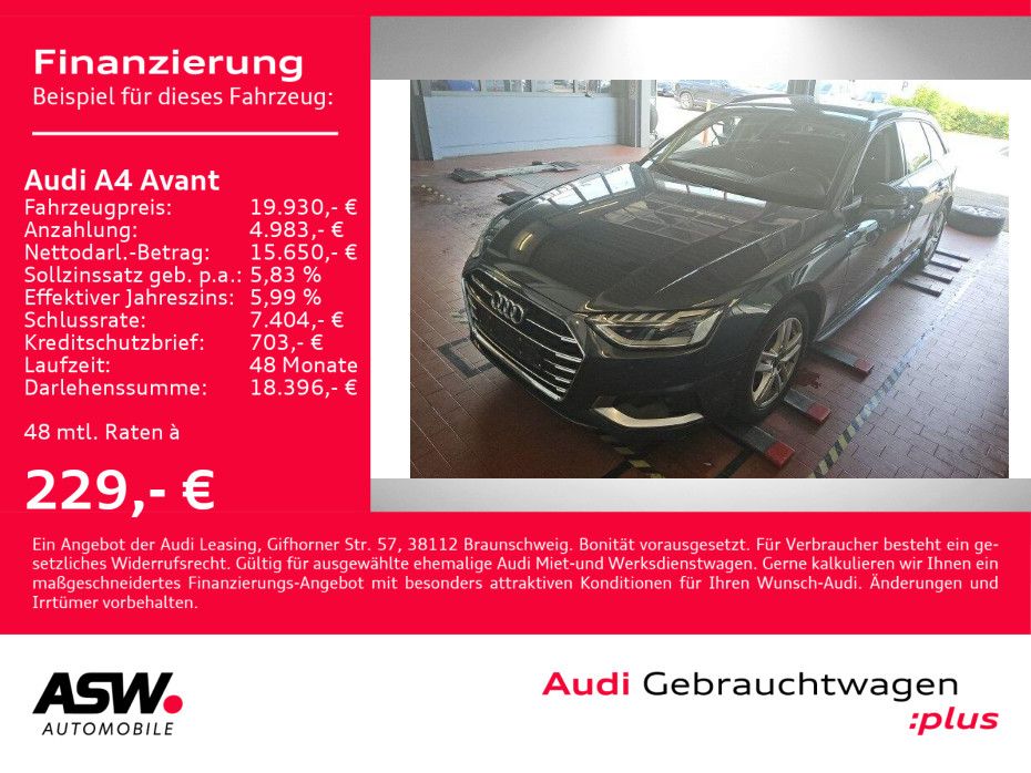 Audi A4 Avant advanced 35TDI Stronic Navi LED ACC PDC