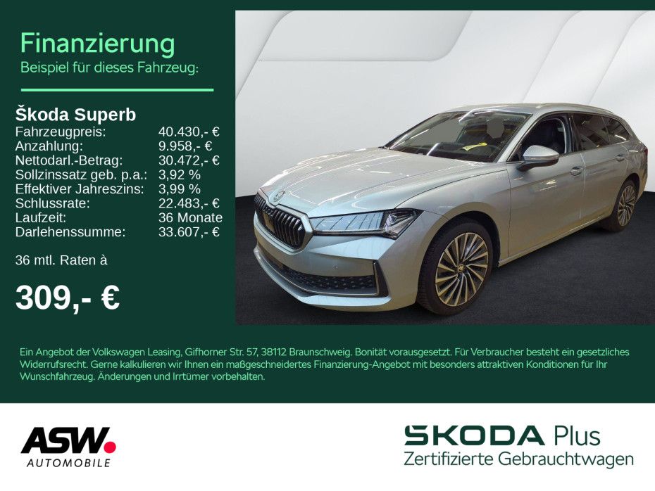 SKODA Superb Combi L&K 2.0 TDI DSG Navi RFK LEDER AHK