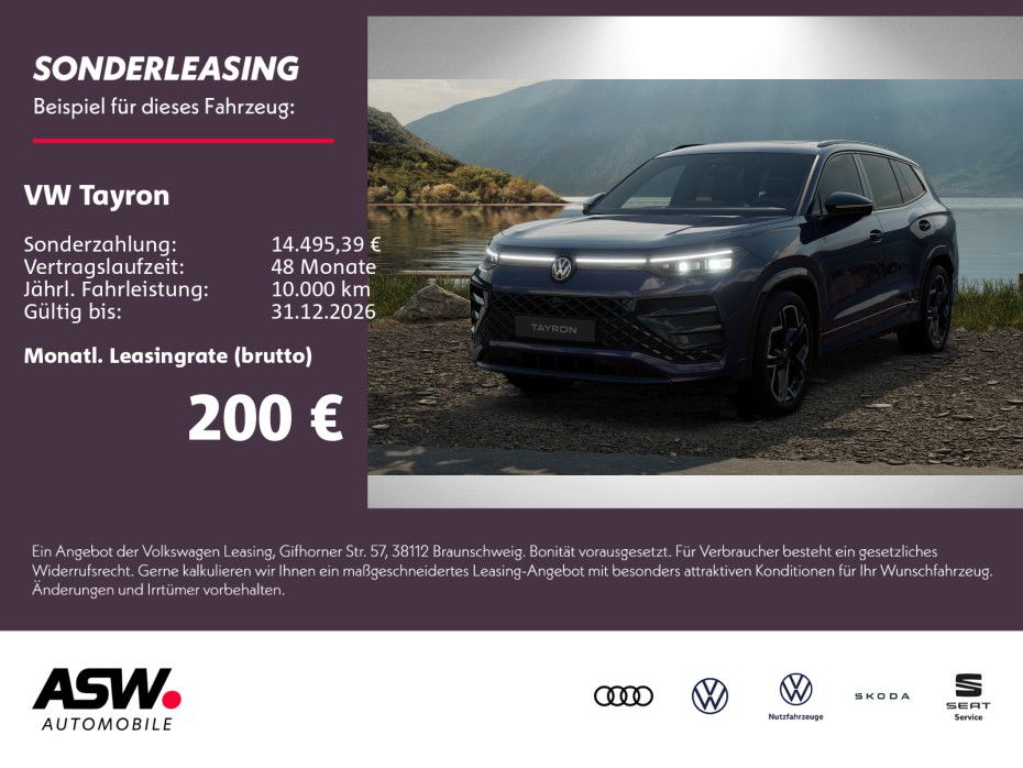 Fahrzeugabbildung Volkswagen Tayron R-Line 2,0TSI 4M 265PS DSG Pano AHK Navi