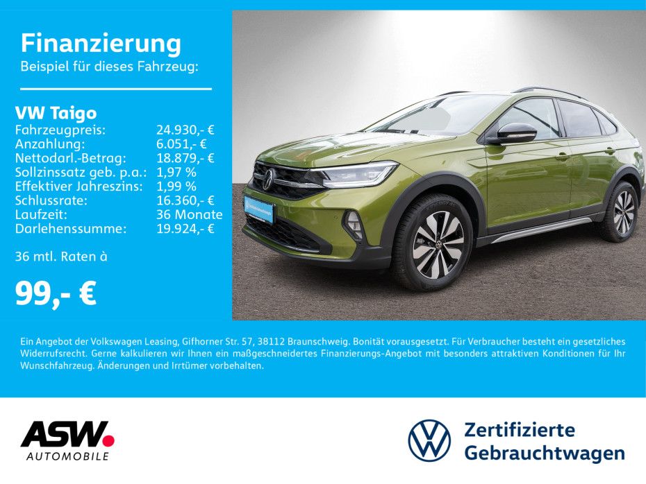 Volkswagen Taigo Goal 1.0 TSI DSG LED Navi PDC SHZ VC AHK
