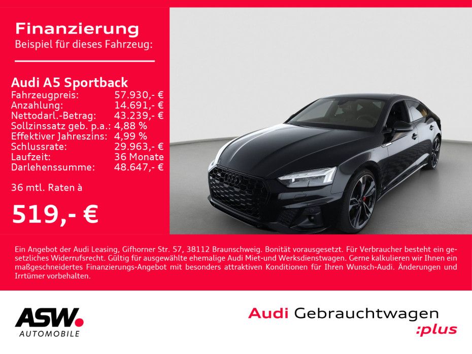 Audi A5 Sportback S line 40TDI quattr Navi Matrix AHK