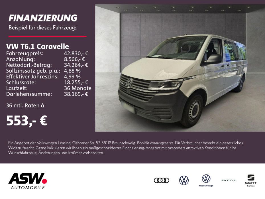 Volkswagen T6.1 Caravelle 2.0TDI DSG LED Klima Navi PDC 9-S