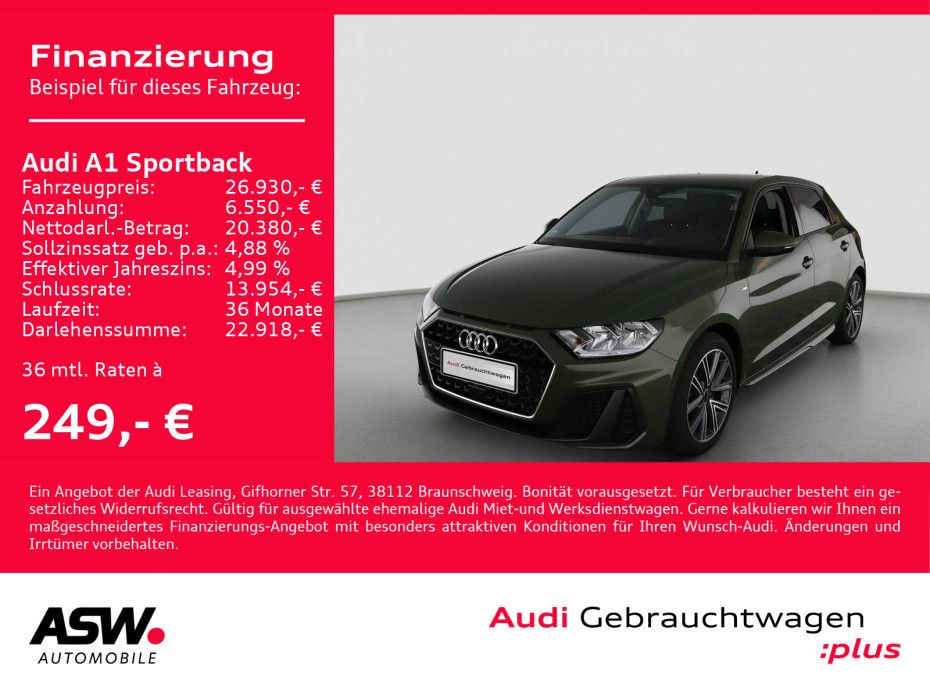 Audi A1 Sportback S line 30TFSI Stronic LED ACC SHZ